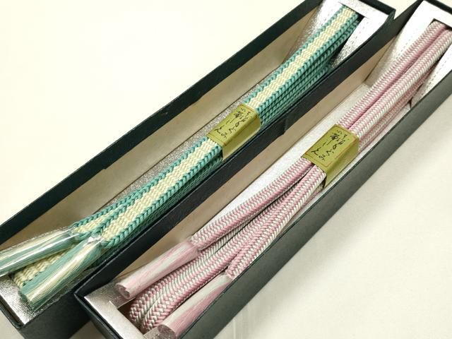 平和屋本店●和装小物 上質な帯締め10本セット 笹浪組 唐組 御岳組 箱入り 逸品 未使用 AABL9693ay