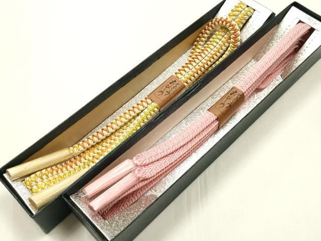 平和屋本店●和装小物 上質な帯締め10本セット 平組 暈し 箱入り 逸品 未使用 AABL9694ay
