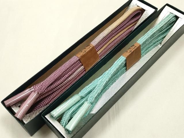 平和屋本店●和装小物 上質な帯締め10本セット 平組 暈し 箱入り 逸品 未使用 AABL9694ay