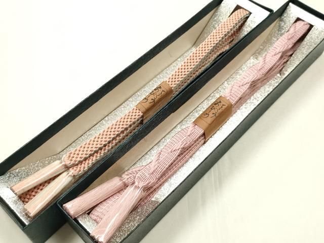 平和屋本店●和装小物 上質な帯締め10本セット 平組 暈し 箱入り 逸品 未使用 AABL9694ay