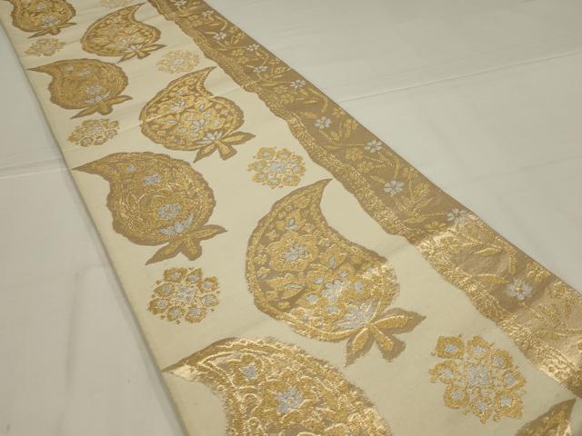 平和屋着物◎六通柄袋帯 花間道 金銀糸 正絹 逸品 AABL9803ou