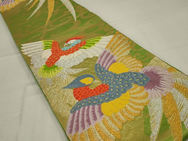平和屋着物◎六通柄袋帯 唐織 鳳凰文 金銀糸 正絹 逸品 AABL9833ou