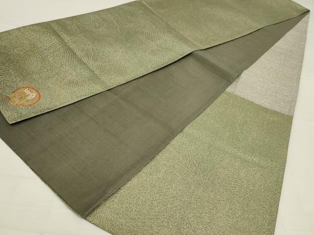 平和屋着物◎六通柄袋帯 立波花蝶丸文 金糸 正絹 逸品 AABL9838ou