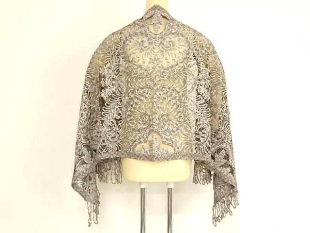 平和屋本店●染織デザイナー 堀口無月 MUGETSU チュール織 和装小物 透け感のあるショール 逸品 AABL9974ay