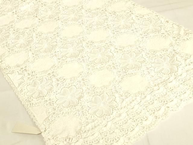 平和屋本店●和装小物 寿光織 ショール ストール 花柄 レース 共箱付き 逸品 未使用 AABL9976ay