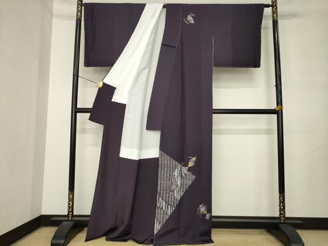 平和屋着物●訪問着 竹屋町刺繍 抽象文様 金彩 正絹 逸品 未使用 AABM0002ck