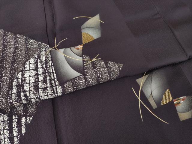 平和屋着物●訪問着 竹屋町刺繍 抽象文様 金彩 正絹 逸品 未使用 AABM0002ck