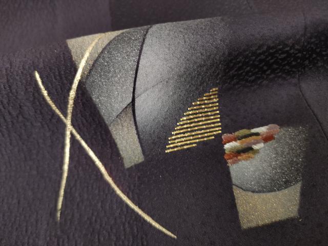 平和屋着物●訪問着 竹屋町刺繍 抽象文様 金彩 正絹 逸品 未使用 AABM0002ck
