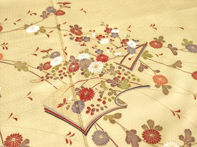 平和屋着物●訪問着 作家物 駒刺繍 冊子花文 暈し染め 金彩 正絹 逸品 AABM0005ck