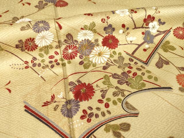 平和屋着物●訪問着 作家物 駒刺繍 冊子花文 暈し染め 金彩 正絹 逸品 AABM0005ck