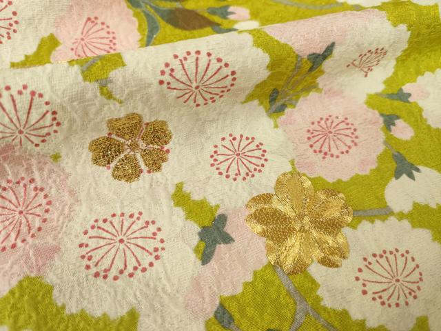 平和屋着物●訪問着 駒刺繍 枝花文 金糸 金彩 銀通し地 正絹 逸品 AABM0013ck