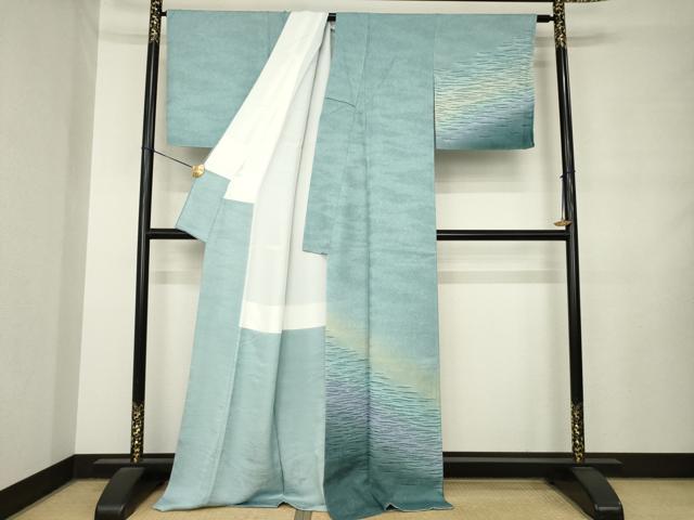 平和屋着物●世界的ファッションデザイナー 山本寛斎 kansaiブランド 訪問着 霞文 暈し染め ロング丈 正絹 逸品 未使用 AABM0023ck