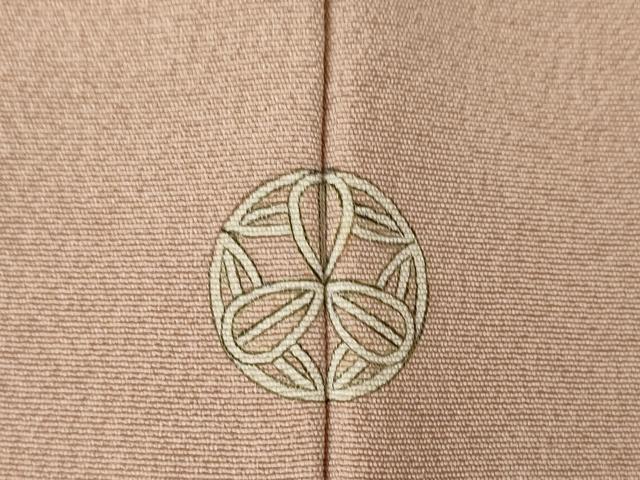 平和屋着物●中国三大刺繍 相良刺繍 色留袖 草花文 水柿色 正絹 逸品 AABM0032ck