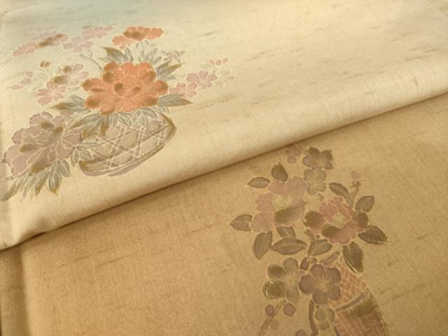 平和屋着物●訪問着 紬地 飾花文 暈し染め 金彩 正絹 逸品 AABM0043ck