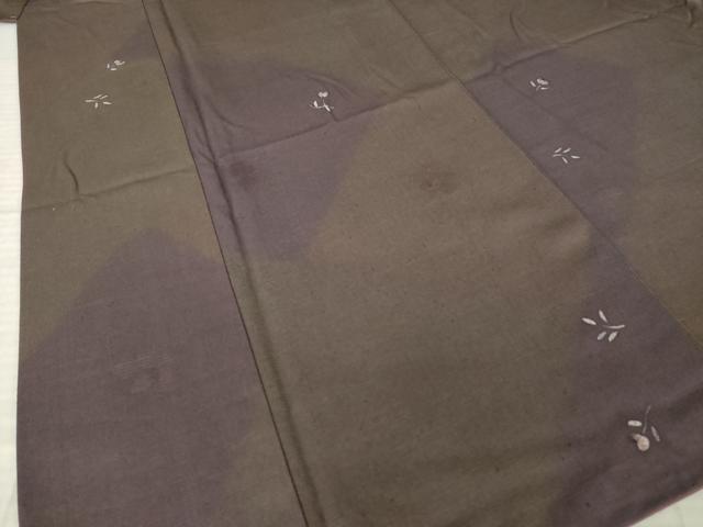 平和屋着物●上質な小紋 作家物 紬地 舞花文 ろうけつ染 正絹 逸品 AABM0060ck