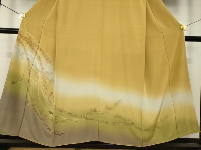 平和屋着物●中国三大刺繍 相良刺繍 総刺繍 訪問着 蔓帯花文 暈し染め 正絹 逸品 未使用 AABM0077ck