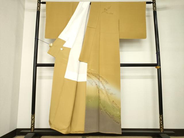平和屋着物●中国三大刺繍 相良刺繍 総刺繍 訪問着 蔓帯花文 暈し染め 正絹 逸品 未使用 AABM0077ck