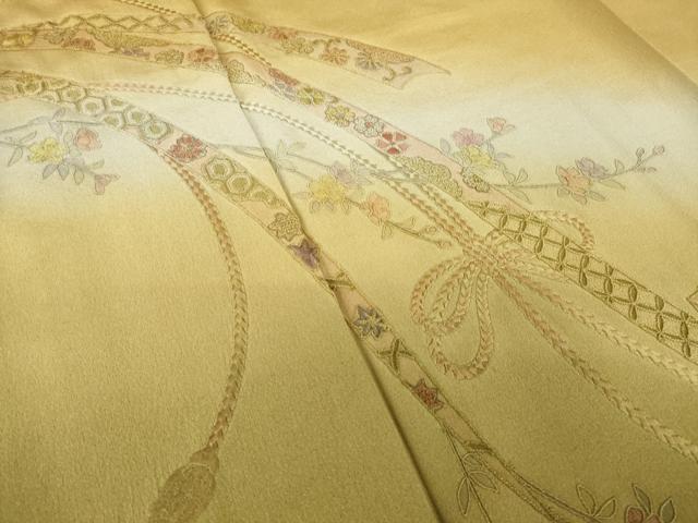 平和屋着物●中国三大刺繍 相良刺繍 総刺繍 訪問着 蔓帯花文 暈し染め 正絹 逸品 未使用 AABM0077ck