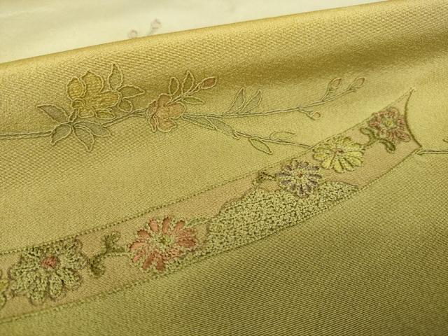 平和屋着物●中国三大刺繍 相良刺繍 総刺繍 訪問着 蔓帯花文 暈し染め 正絹 逸品 未使用 AABM0077ck