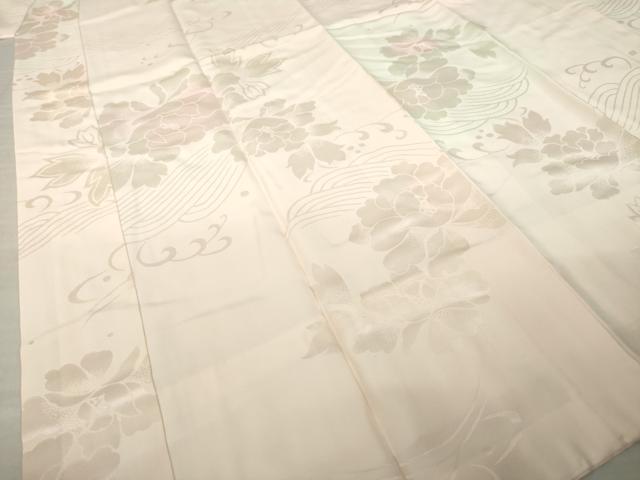 平和屋着物●振袖用長襦袢 袷 立波花地紋 暈し染め 正絹 逸品 AABM0083ck