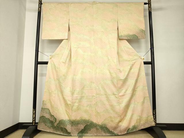 平和屋着物●訪問着 総絞り 遠山重ね文 正絹 逸品 AABM0088ck