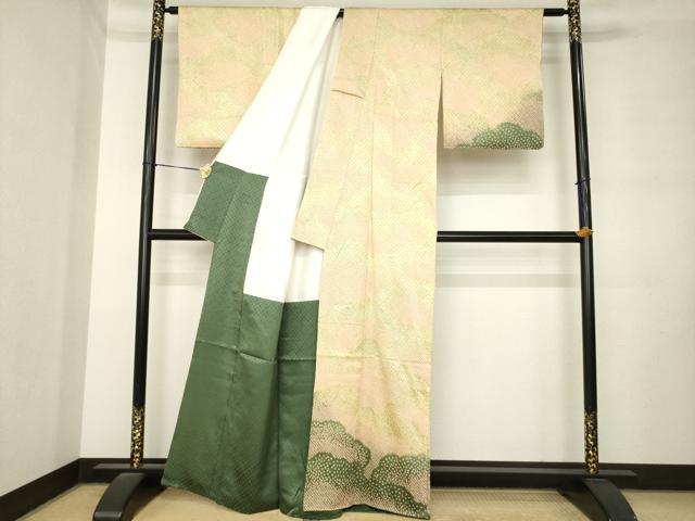 平和屋着物●訪問着 総絞り 遠山重ね文 正絹 逸品 AABM0088ck