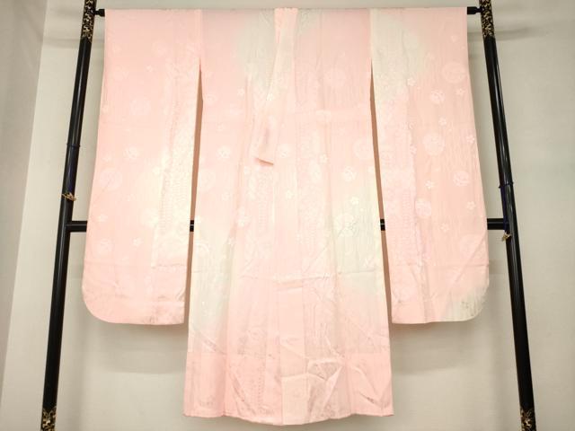 平和屋着物●振袖用長襦袢 無双仕立て 花毬地紋 暈し染め 正絹 逸品 AABM0095ck