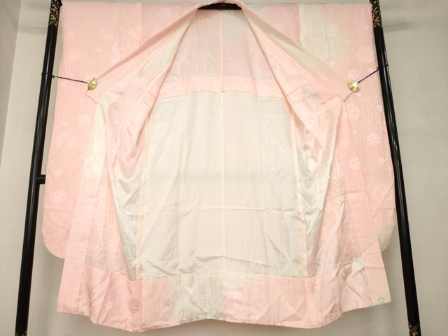 平和屋着物●振袖用長襦袢 無双仕立て 花毬地紋 暈し染め 正絹 逸品 AABM0095ck