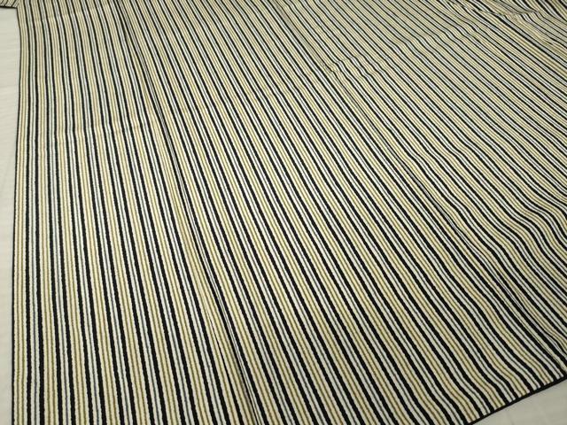 平和屋着物●上質な小紋 縞 正絹 逸品 AABM0097ck