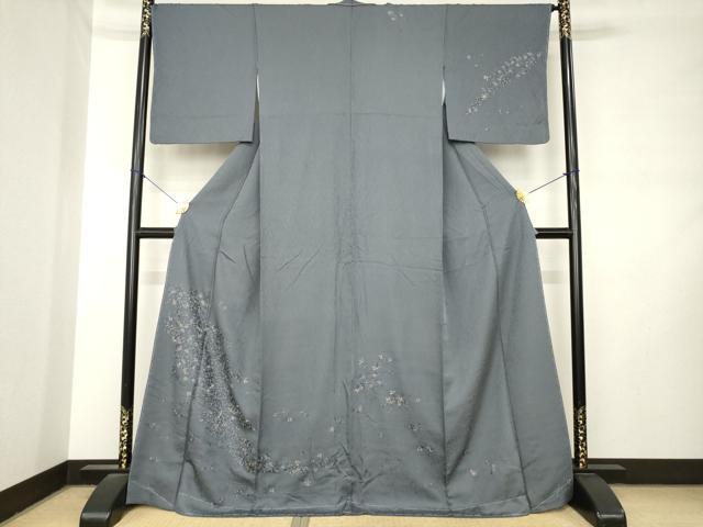 平和屋着物●訪問着 総刺繍 扇面花文 金糸 正絹 逸品 未使用 AABM0113ck