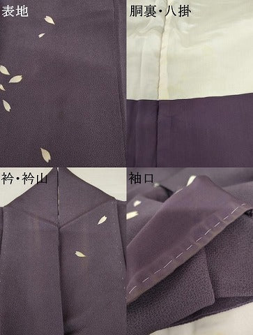 平和屋着物●訪問着 舞桜文 金彩 鬼しぼ縮緬 正絹 逸品 AABM0127cs