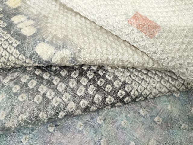 平和屋着物●名門 藤娘きぬたや・総絞り 訪問着 流水文 正絹 逸品 AABM0136cs