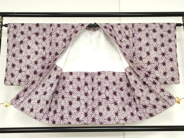 平和屋着物●岩手の匠 草紫堂 南部絞り 紫根染 麻の葉文様 綿 逸品 AABM0138cs