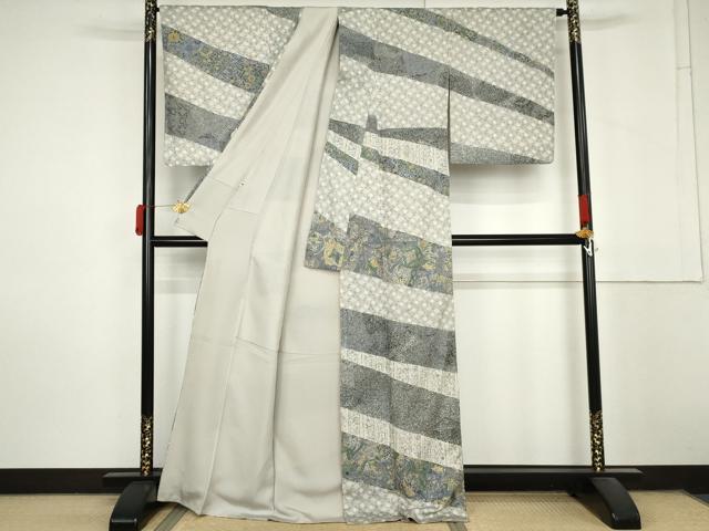 平和屋着物●中国三大刺繍 汕頭刺繍 スワトウ刺繍 訪問着 仕覆花文 正絹 逸品 AABM0144cs