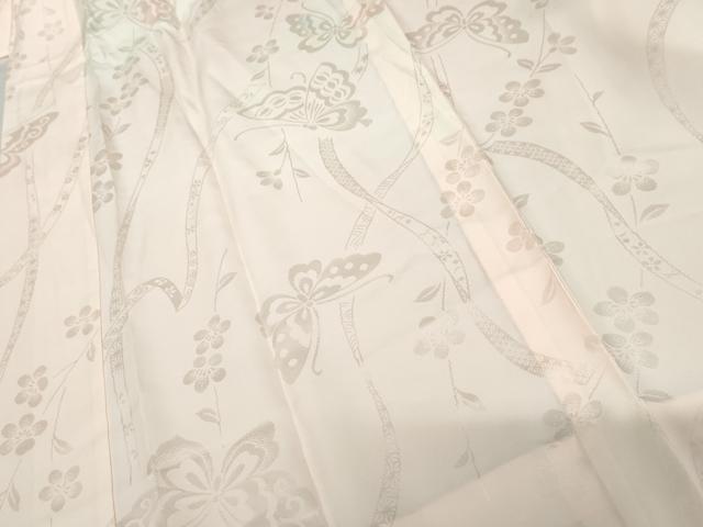 平和屋着物●振袖用長襦袢 無双仕立て 花蝶地紋 暈し染め 正絹 逸品 AABM0183cs
