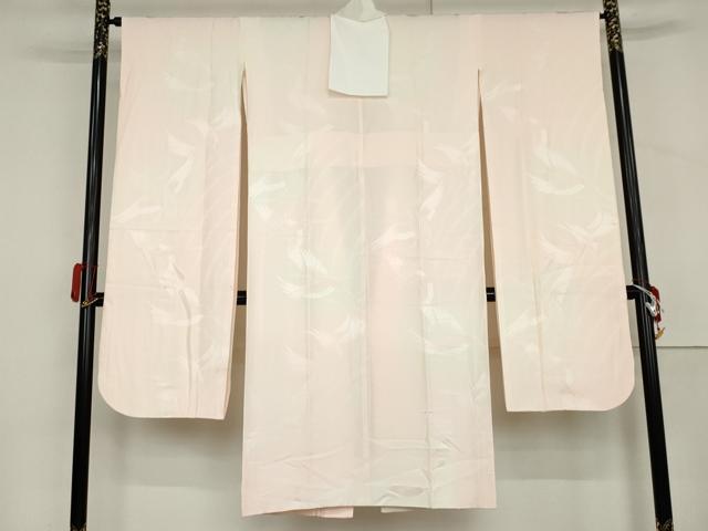 平和屋着物●振袖用長襦袢 袷 飛鶴地紋 暈し染め 半衿刺繍 正絹 逸品 AABM0193cs