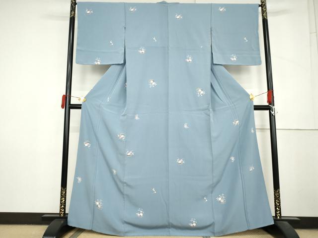 平和屋着物●上質な小紋 友禅 花籠文 正絹 逸品 未使用 AABM0195cs