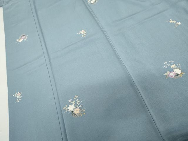 平和屋着物●上質な小紋 友禅 花籠文 正絹 逸品 未使用 AABM0195cs