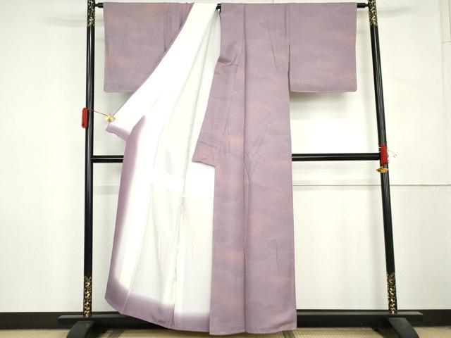 平和屋着物●上質な小紋 霞文 暈し染め 正絹 逸品 未使用 AABM0198cs