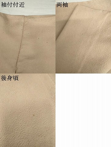 平和屋着物●上質な色無地 南天地紋 薄香色 正絹 逸品 AABM0210cs