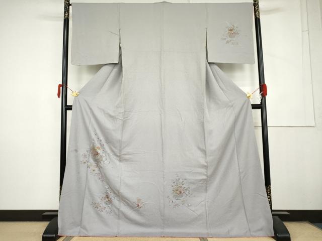 平和屋着物●中国三大刺繍 スワトウ刺繍 汕頭刺繍 相良刺繍 訪問着 飾花文 金糸 ロング 正絹 逸品 AABM0212cs