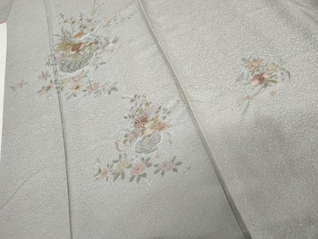 平和屋着物●中国三大刺繍 スワトウ刺繍 汕頭刺繍 相良刺繍 訪問着 飾花文 金糸 ロング 正絹 逸品 AABM0212cs