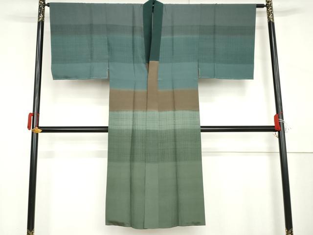 平和屋着物●男性 長襦袢 袷 横段文 正絹 逸品 未使用 AABM0215cs