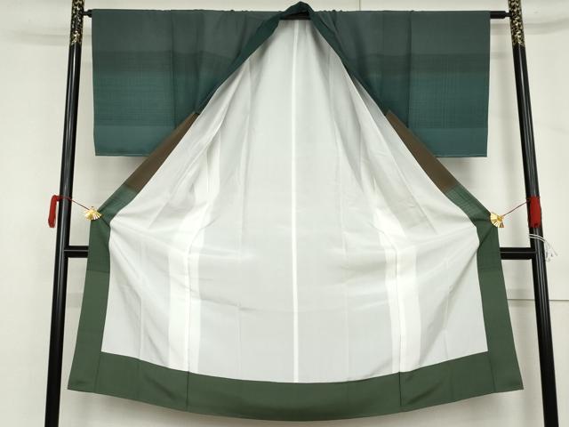 平和屋着物●男性 長襦袢 袷 横段文 正絹 逸品 未使用 AABM0215cs