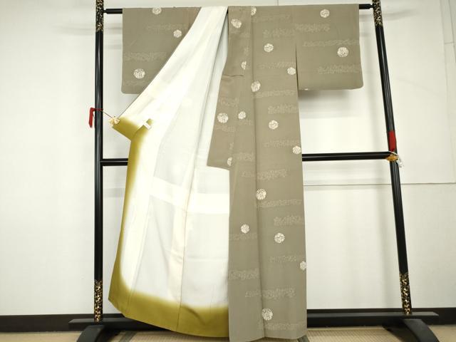 平和屋着物●上質な小紋 雪輪花文 正絹 逸品 AABM0235cs