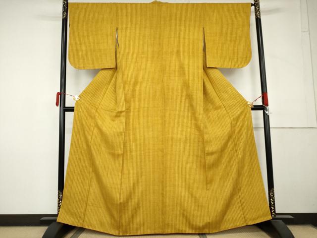 平和屋着物●浦野理一 経節紬 縞 正絹 逸品 AABM0239cs