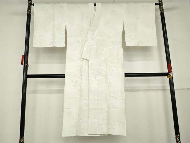 平和屋着物●長襦袢 袷 雪芝花文 暈し染め 正絹 逸品 AABM0243cs