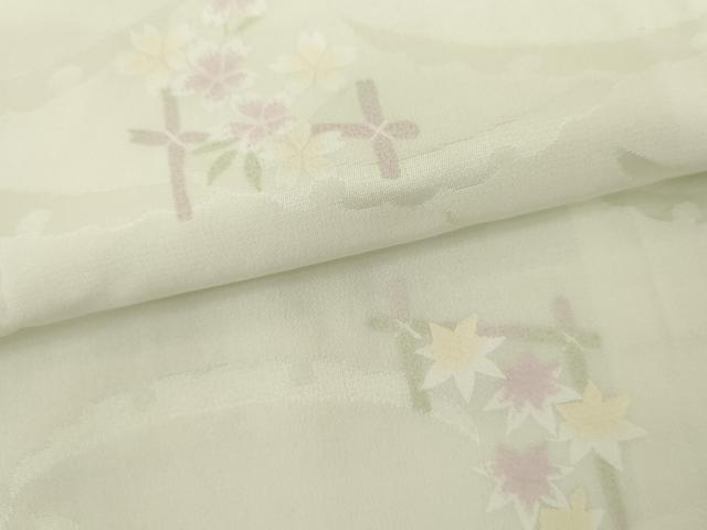 平和屋着物●長襦袢 袷 雪芝花文 暈し染め 正絹 逸品 AABM0243cs