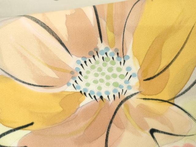 平和屋着物●上質な小紋 手描き 舞花文 正絹 逸品 AABM0248cs