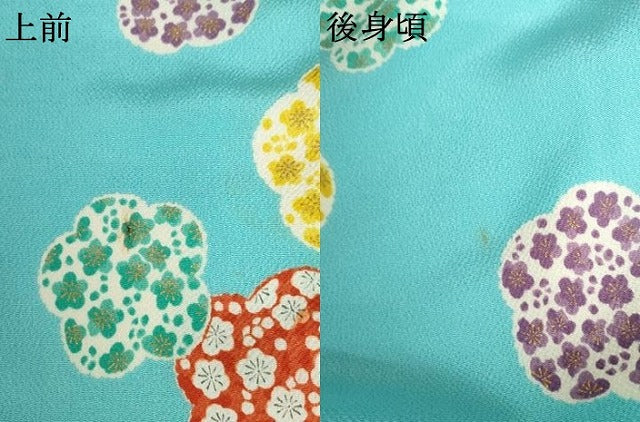 平和屋着物●上質な小紋 舞花文 金彩 鬼しぼ縮緬 正絹 逸品 AABM0253cs